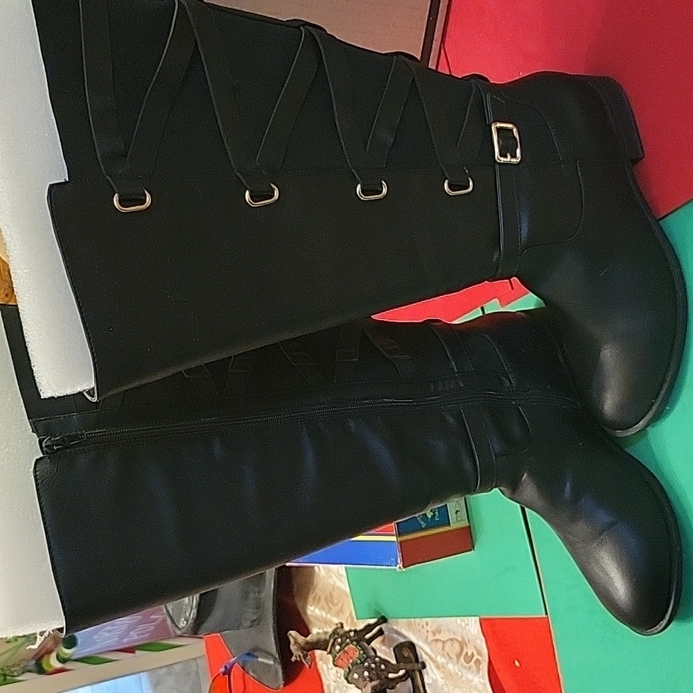 Thalia Sodi Veronika Women's Black Boots Size 10W